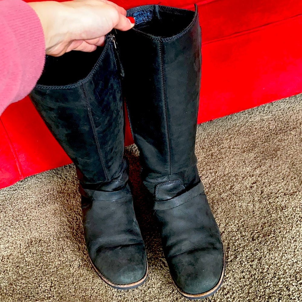 Black TEVA Tall Boots, Size 8